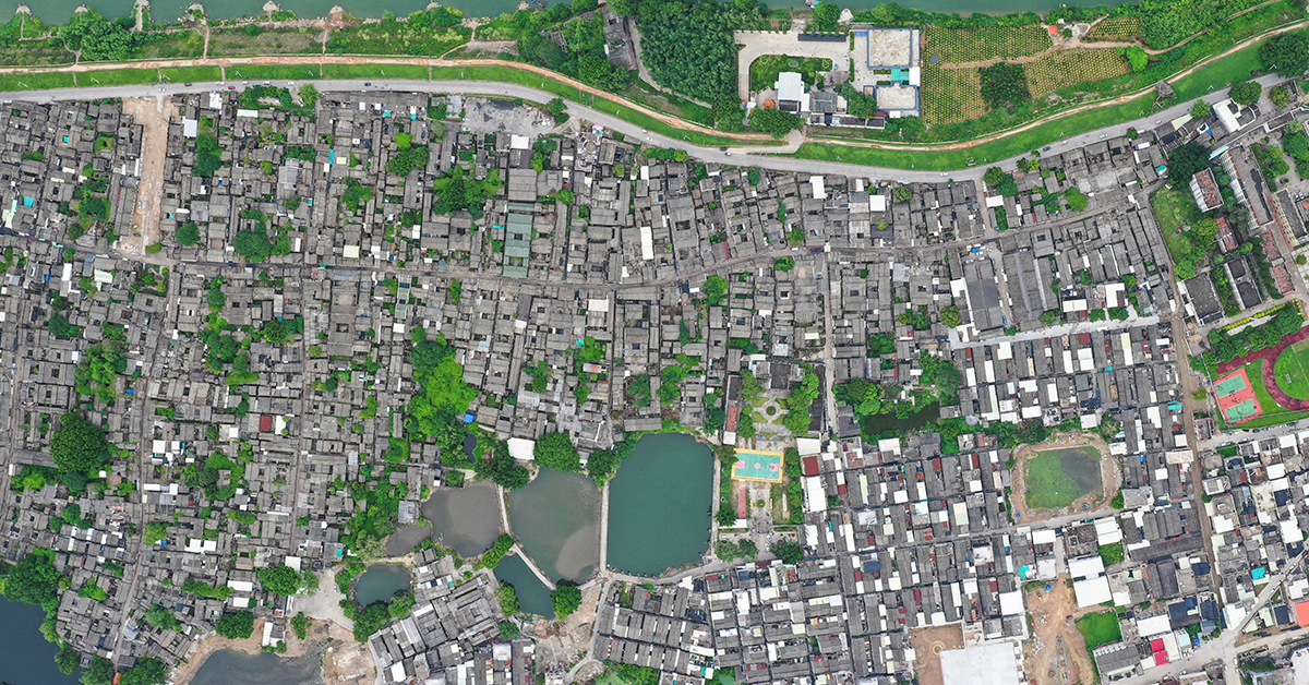 bird eye view of rural area