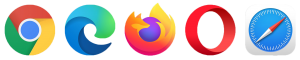 chrome edge firefox opera safari web browser
